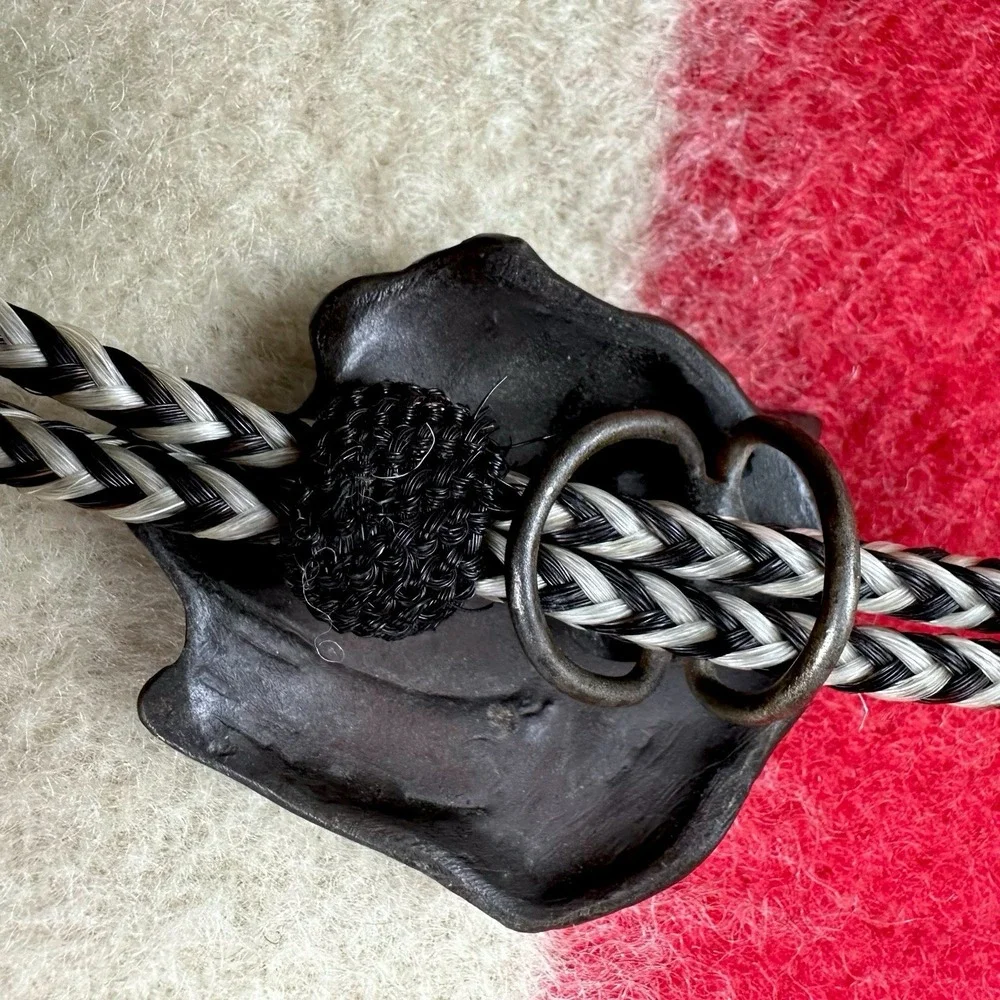 Vintage 2001 Prix de West Art Kenneth Bunn Signed Bronze Lynx Bolo Tie NAWA Rare